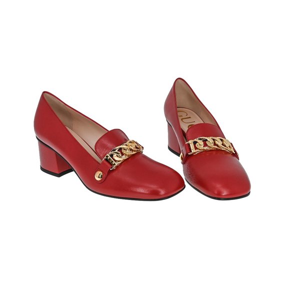 Gucci Women's 537539 Sylvie Leather Mid-Heel Pumps - Picture 1 of 8